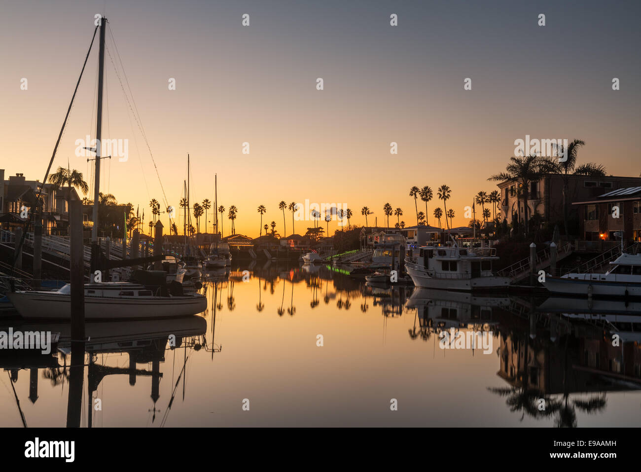 Expensive homes and boats ventura Stock Photo Alamy