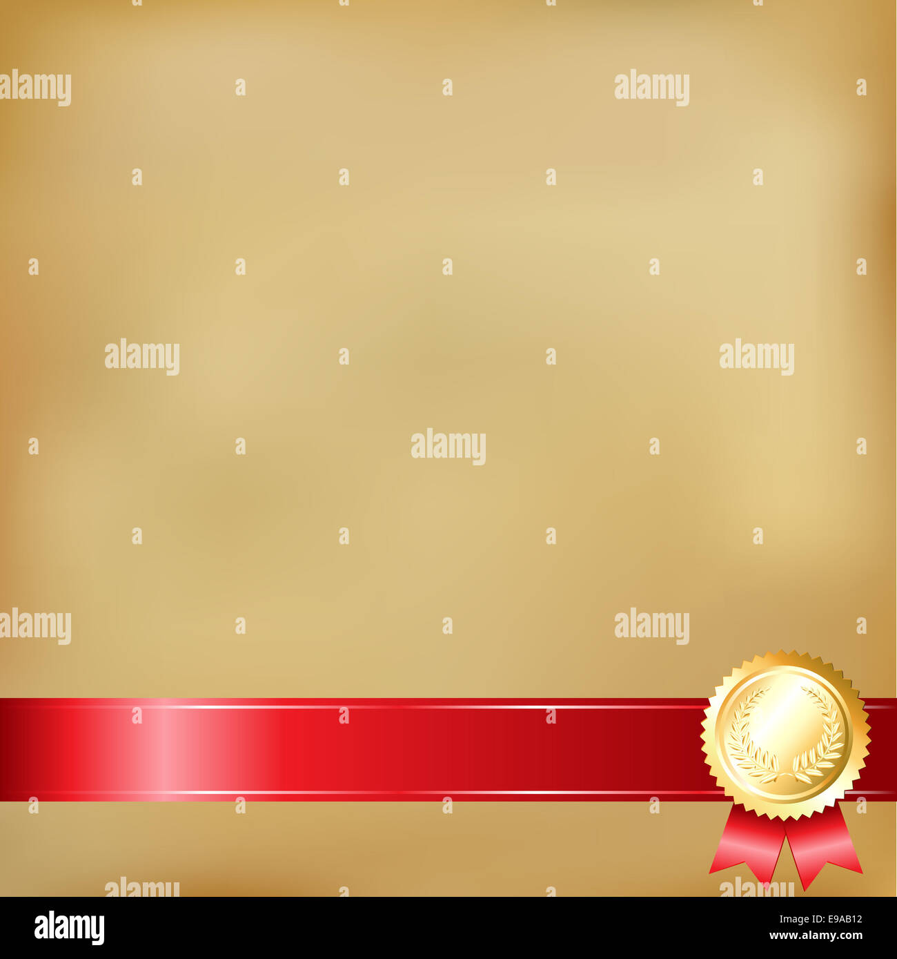 Old Paper And Gold Award Ribbons Stock Photo Alamy