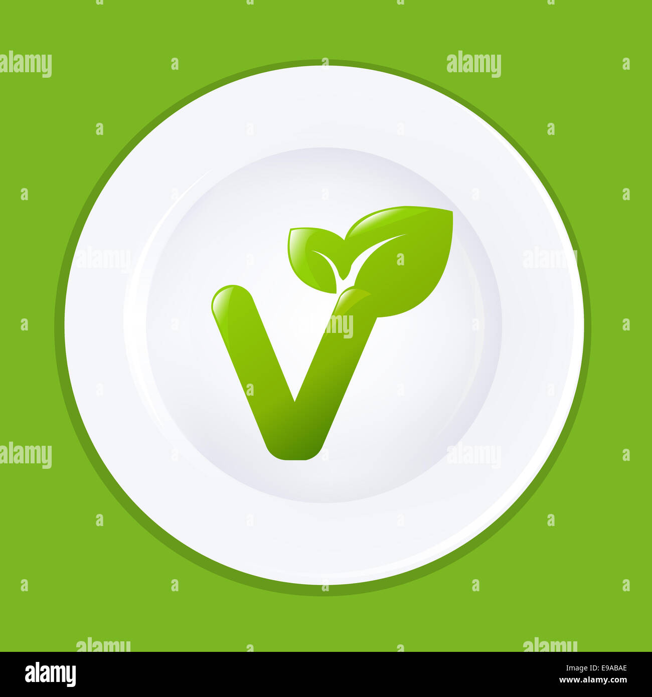 White Plate And Sign On Vegan Stock Photo - Alamy