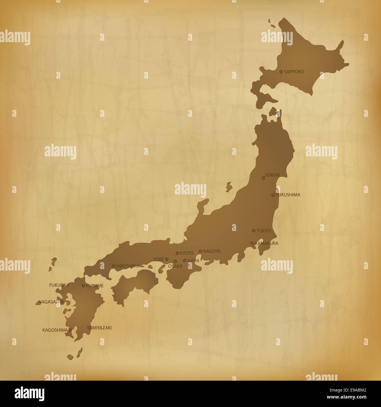 Old Japan Map Stock Photo