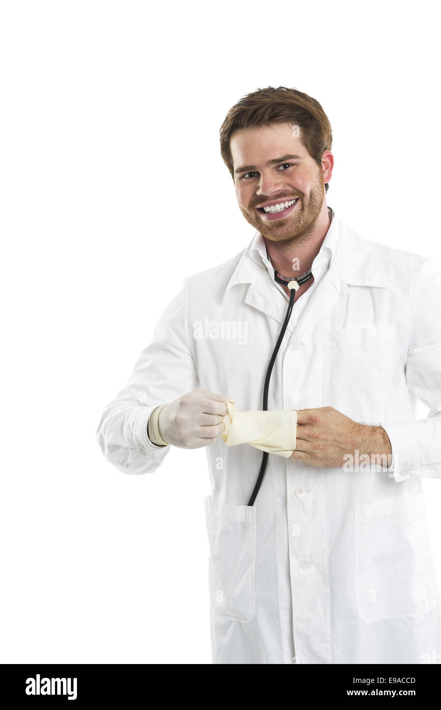 Protection against infection with gloves Stock Photo