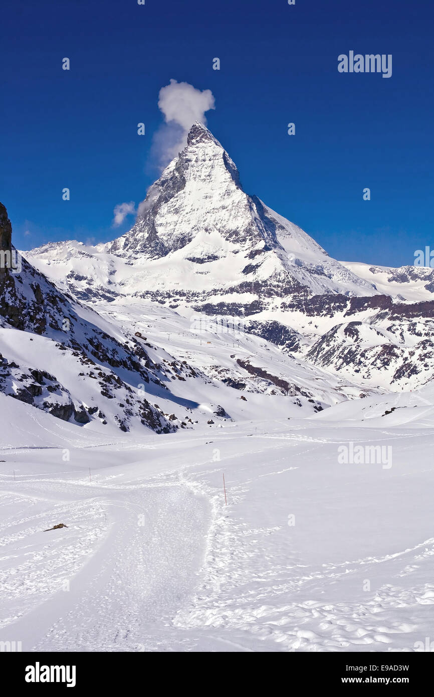 Matterhorn peak Alp Switzerland Stock Photo