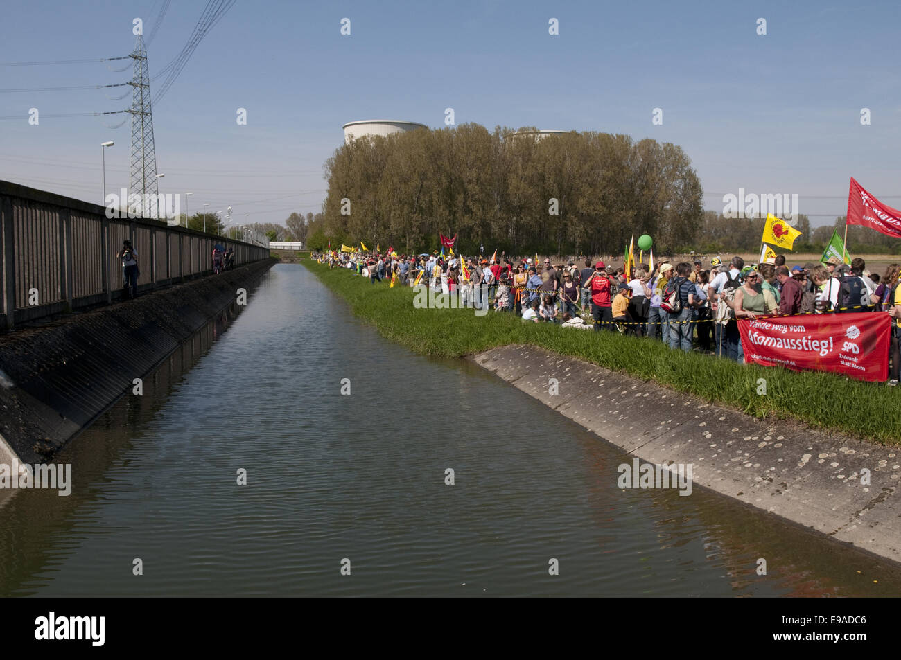 Anti nuclear demonstration in Biblis Stock Photo