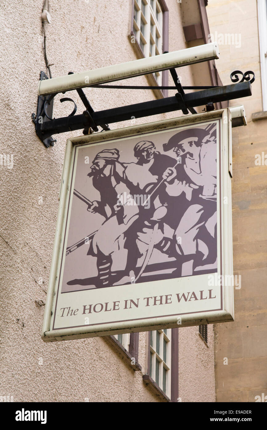 Bristol harbour or Harbourside Bristol England UK The Hole in the Wall Inn Sign Stock Photo