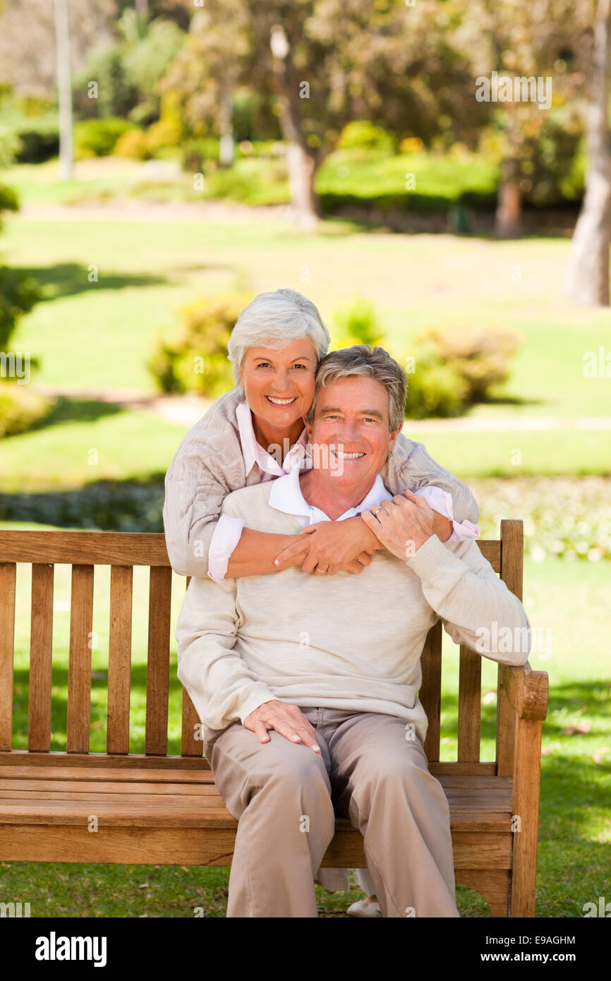 Elderly couple in the park Stock Photo - Alamy