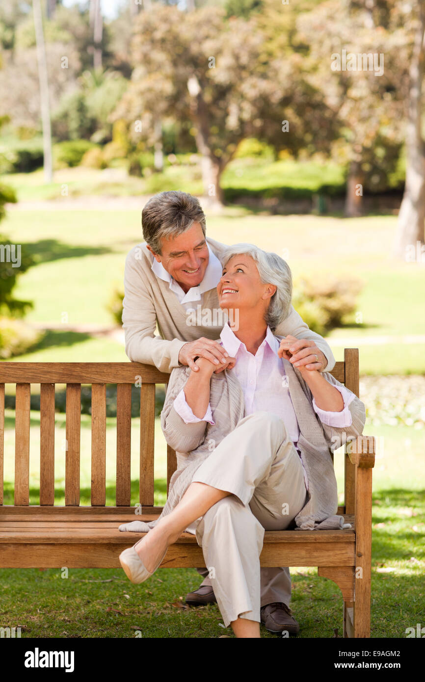 Elderly couple in the park Stock Photo - Alamy
