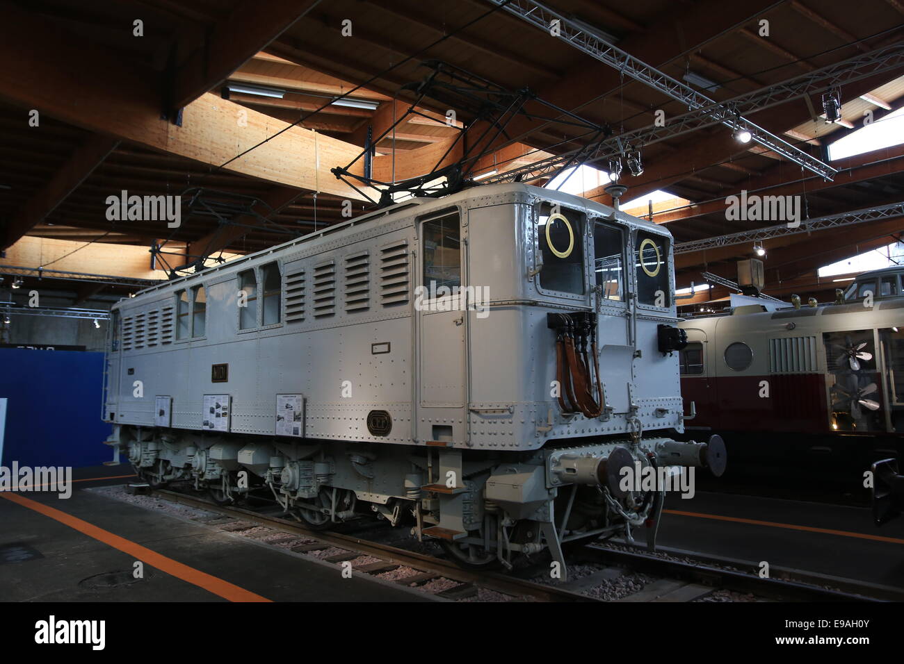 The Cité du Train (English: City of the Train or Train City), situated in Mulhouse, France, is the biggest railway museum in FR Stock Photo