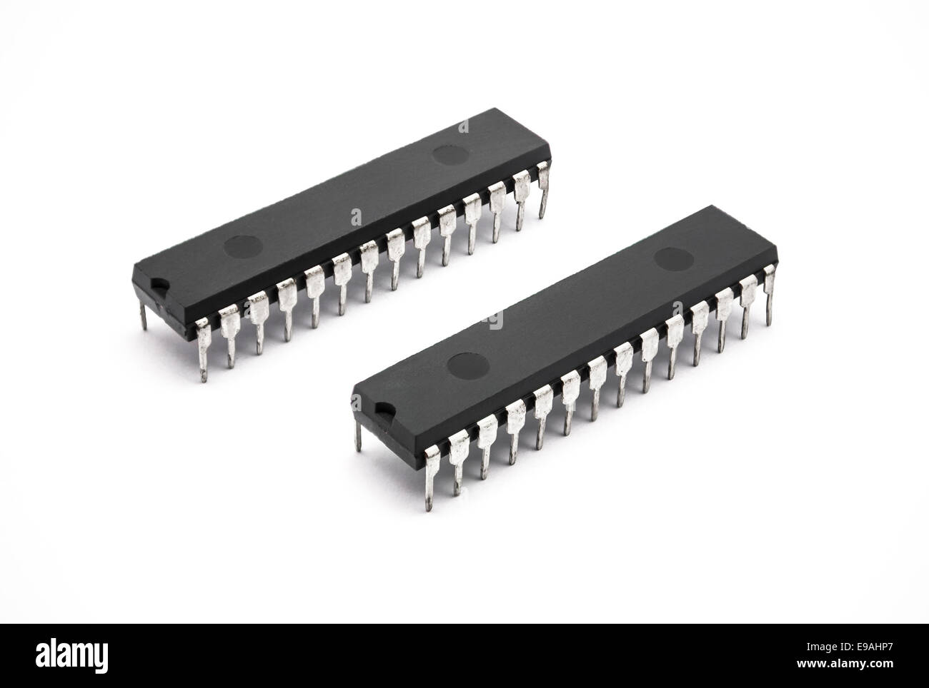 DIP IC [Dual Inline Package Integrated Circuit]. Stock Photo