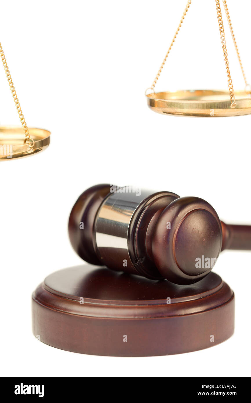 Gavel and golden scale of justice Stock Photo Alamy