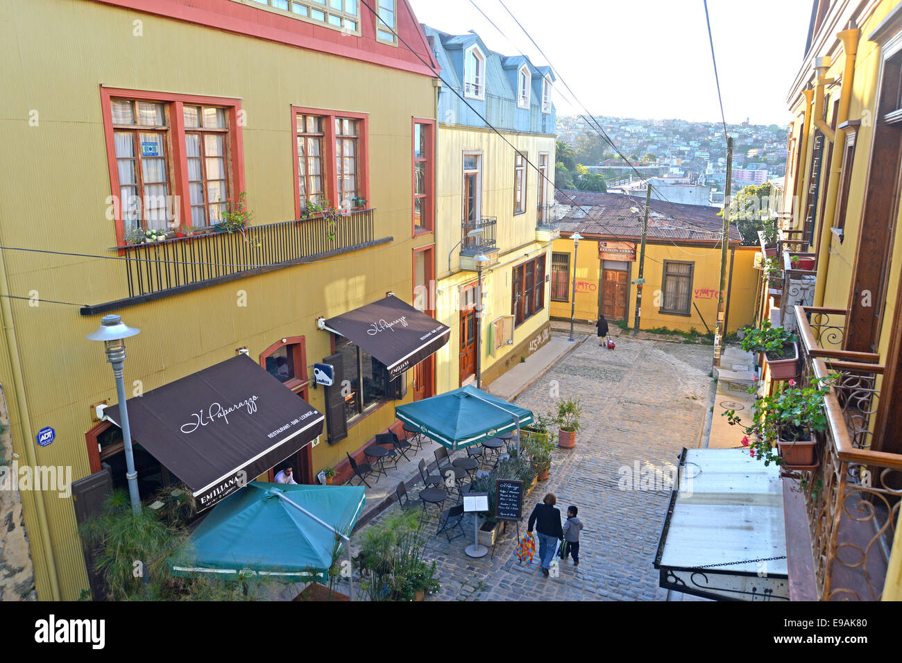 Il Paparazzo restaurant bar lounge Valparaiso Chile Stock Photo