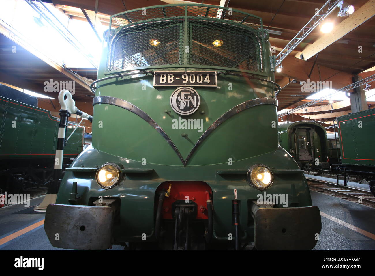 The Cité du Train (English: City of the Train or Train City), situated in Mulhouse, France, is the biggest railway museum in FR Stock Photo
