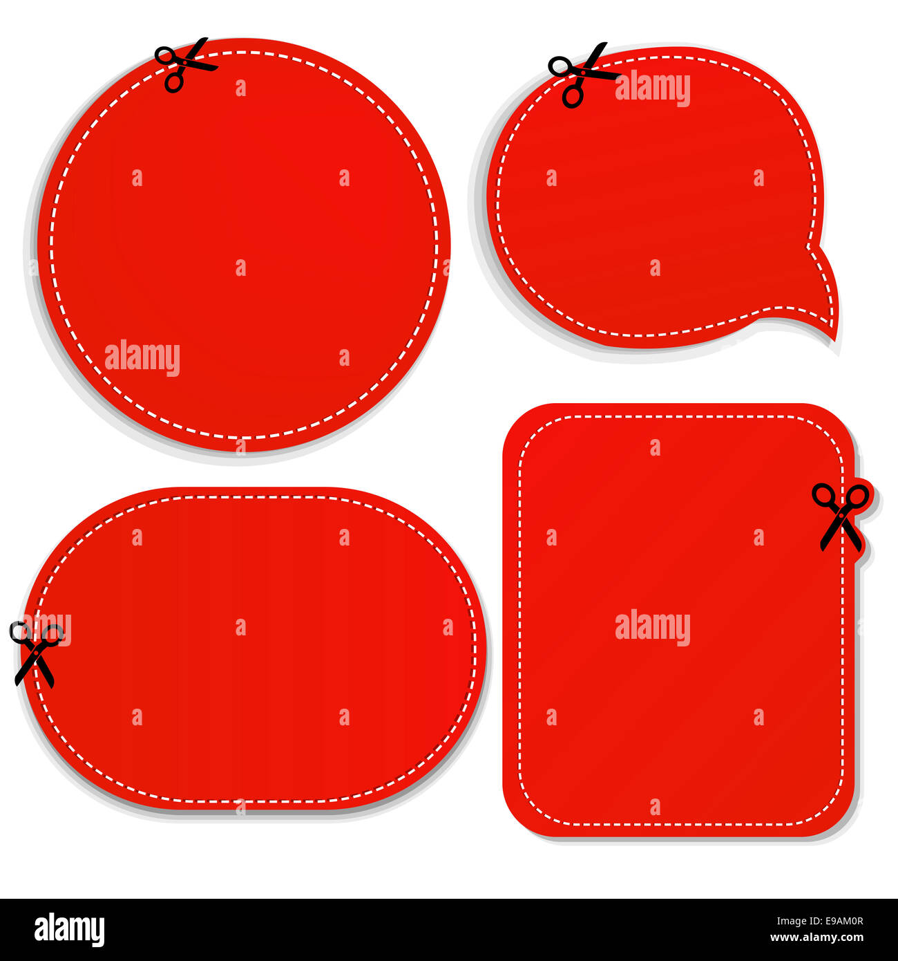 Red Announcement Coupons Set Stock Photo Alamy