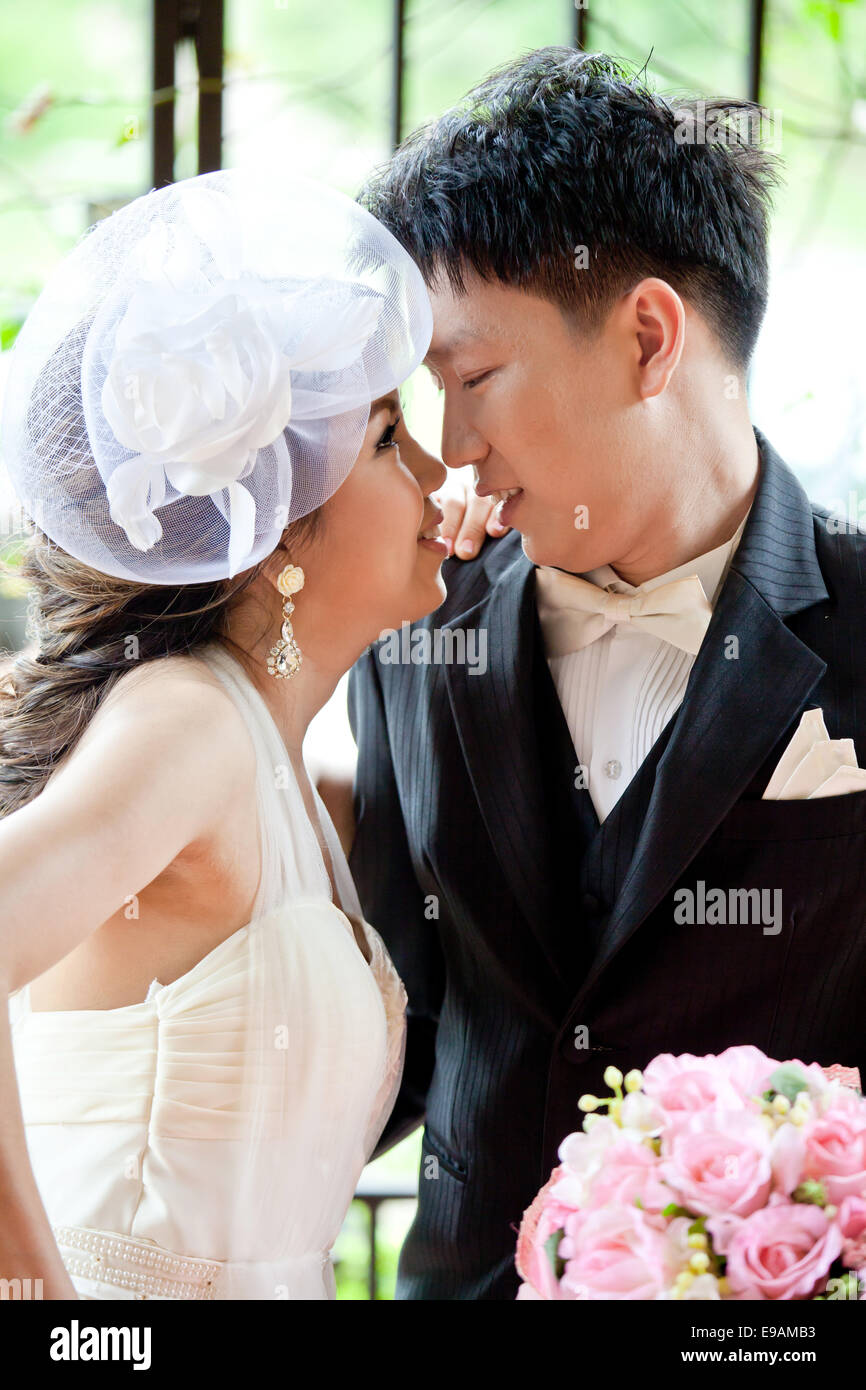 Couples kissing Stock Photo