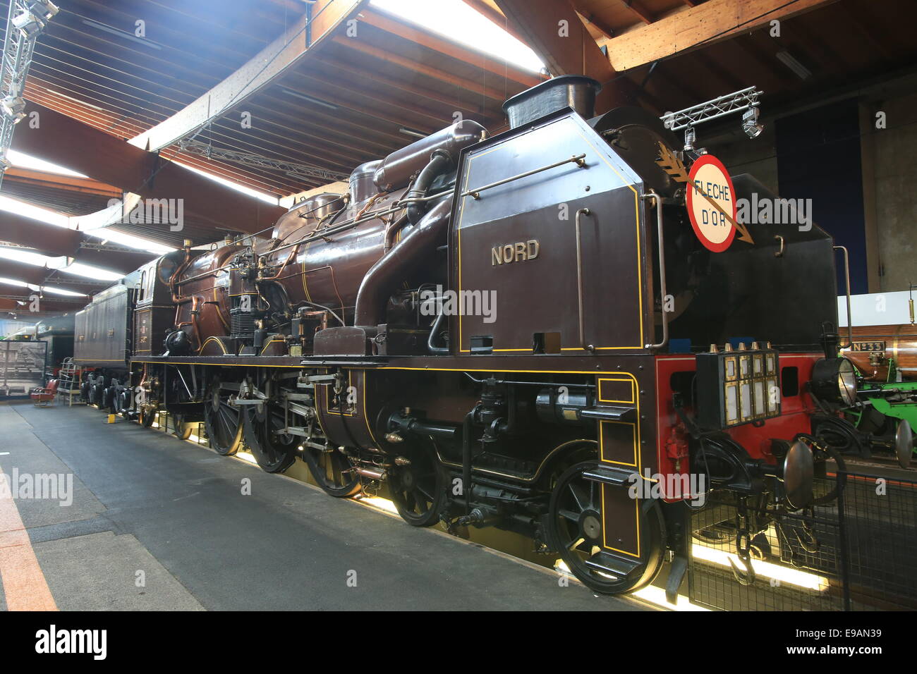 The Cité du Train (English: City of the Train or Train City), situated in Mulhouse, France, is the biggest railway museum in FR Stock Photo