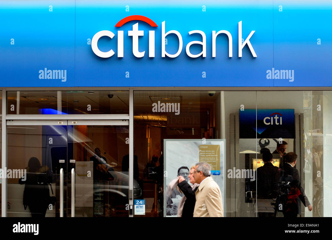 London, England, UK. Citibank branch Stock Photo