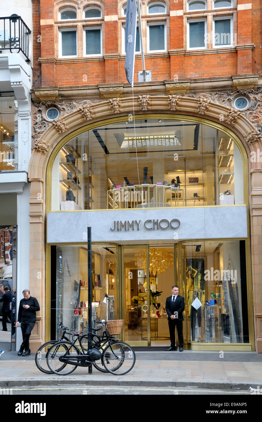 London, England, UK. Jimmy Choo shop in Bond Street Stock Photo