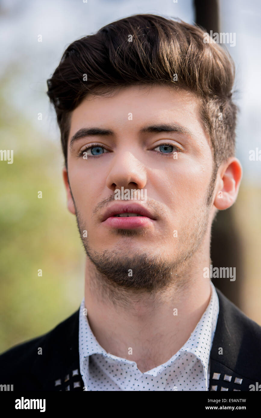 Portrait of an attractive blue eyed man Stock Photo Alamy