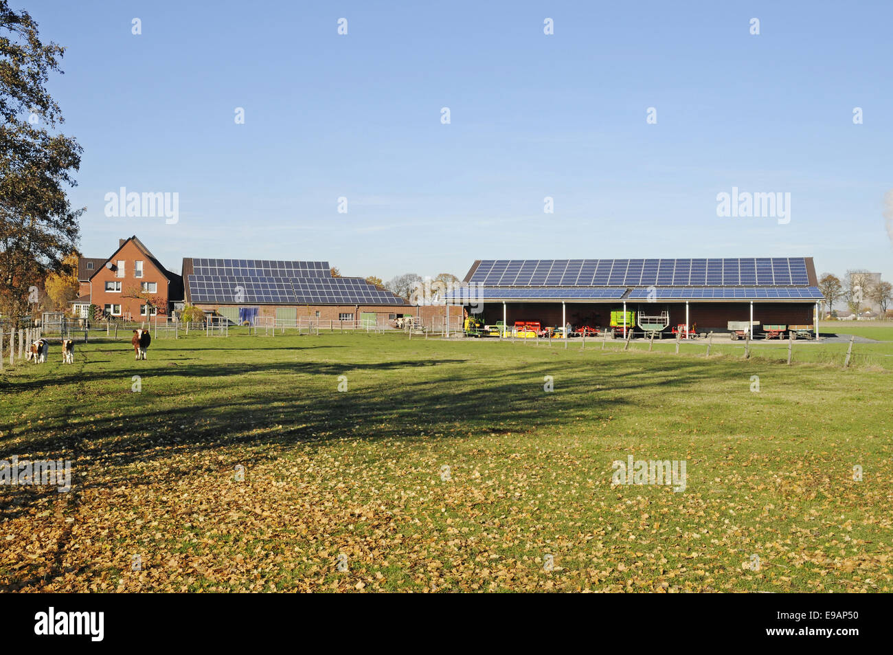 solar plant, Muensterland area, Germany Stock Photo