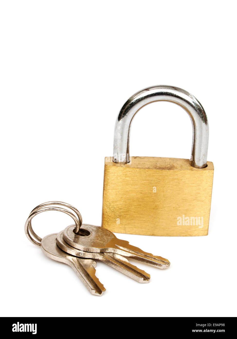 Brass lock and keys Stock Photo Alamy