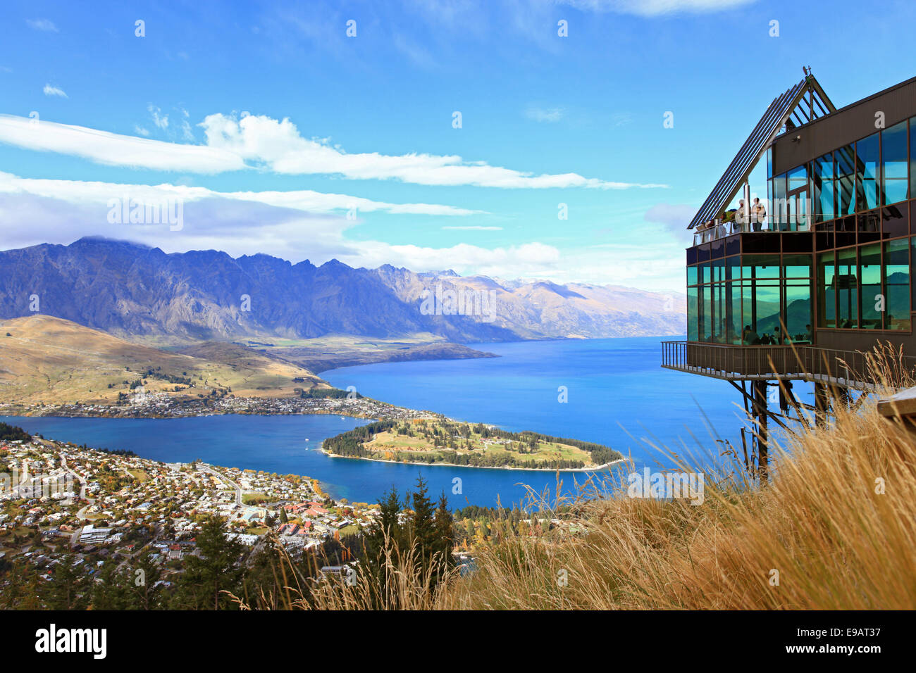 Aerial Queenstown New Zealand Stock Photo Alamy