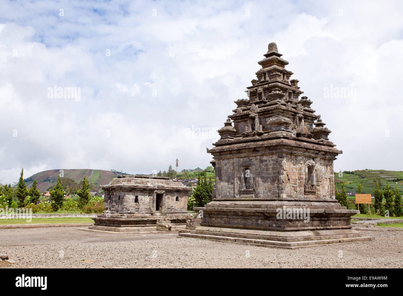 Dieng temple Arjuna complex Indonesia Stock Photo