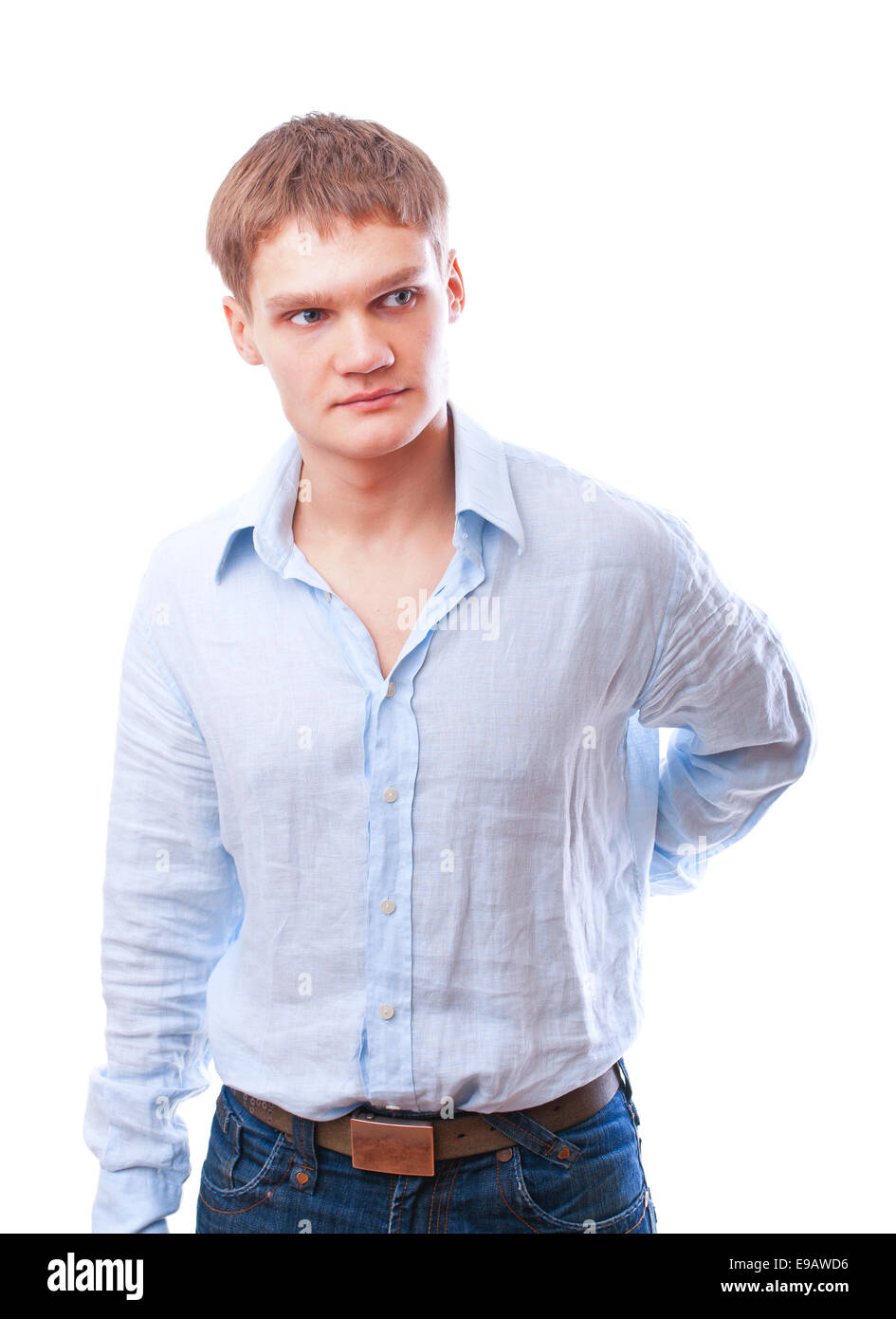 portrait of a young man isolated over white background Stock Photo - Alamy