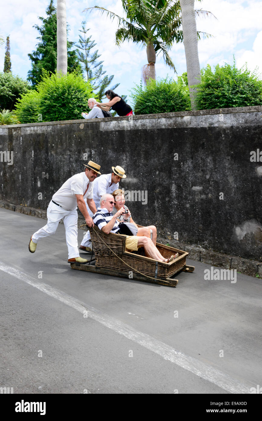Madeira Toboggan Rides Stock Photo Alamy