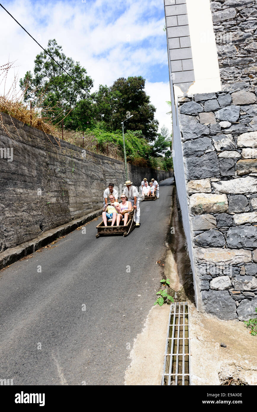 Madeira Toboggan Rides Stock Photo Alamy