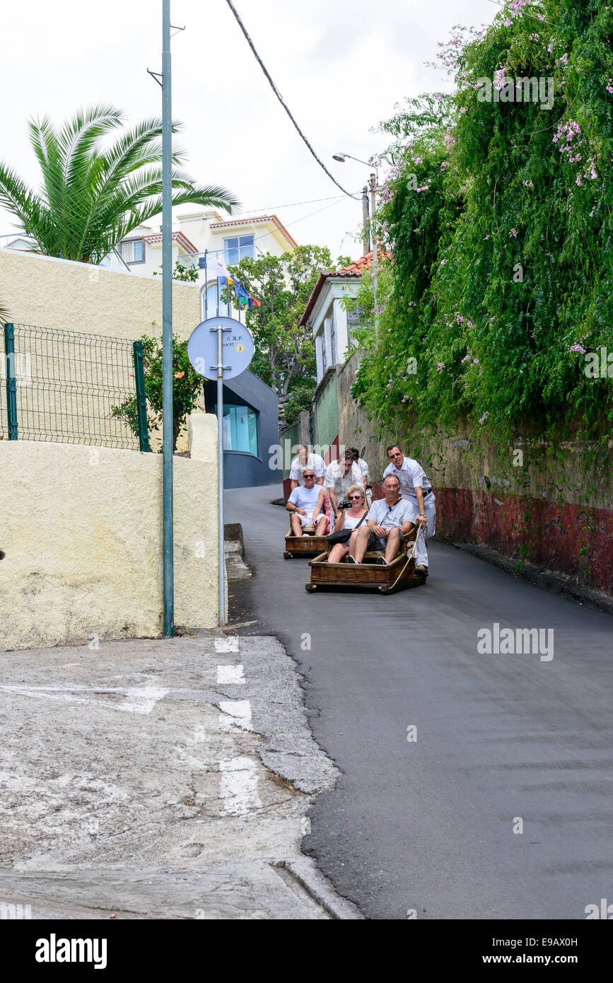 Madeira Toboggan Rides Stock Photo Alamy