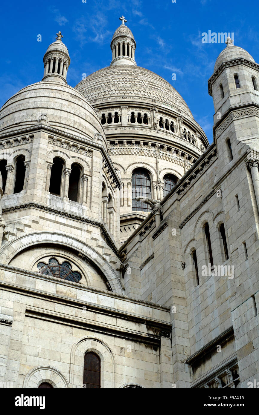 Photograph of the Architectural details of the Basilica of the Sacred Heart of Paris. Stock Photo