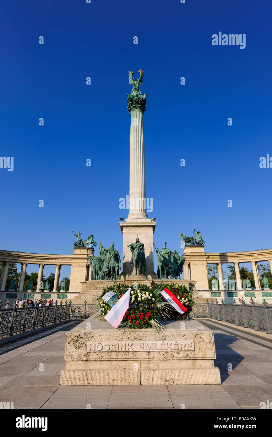 Millennium Monument on Heroes' Square, Budapest, Hungary Stock Photo