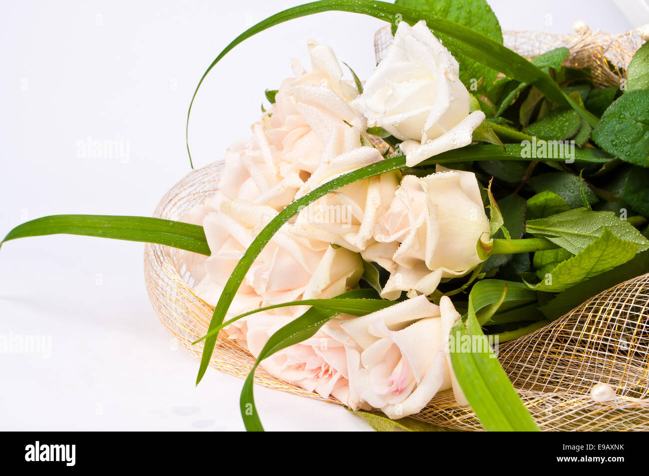 wedding bouquet isolated over white Stock Photo