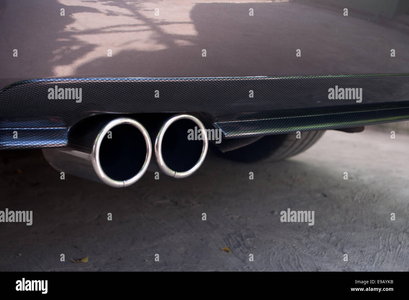 car exhaust pipe Stock Photo