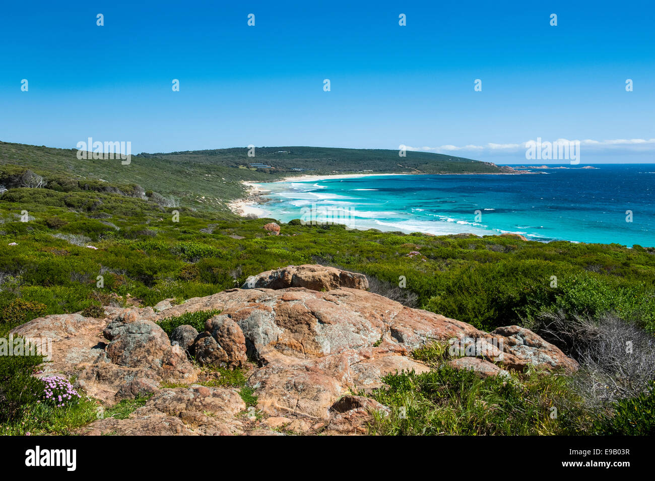 White sand beach and turquoise water, near Margaret River, Western Australia Stock Photo