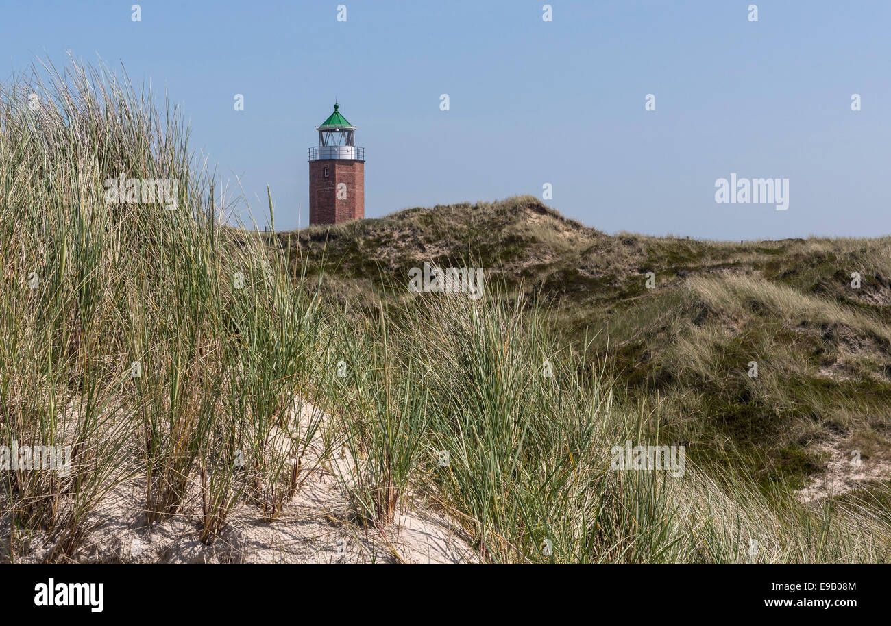 Rotes Kliff Lighthouse, near Kampen, Sylt, Schleswig-Holstein, Germany Stock Photo