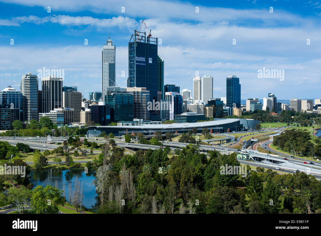 The skyline of Perth, Western Australia Stock Photo