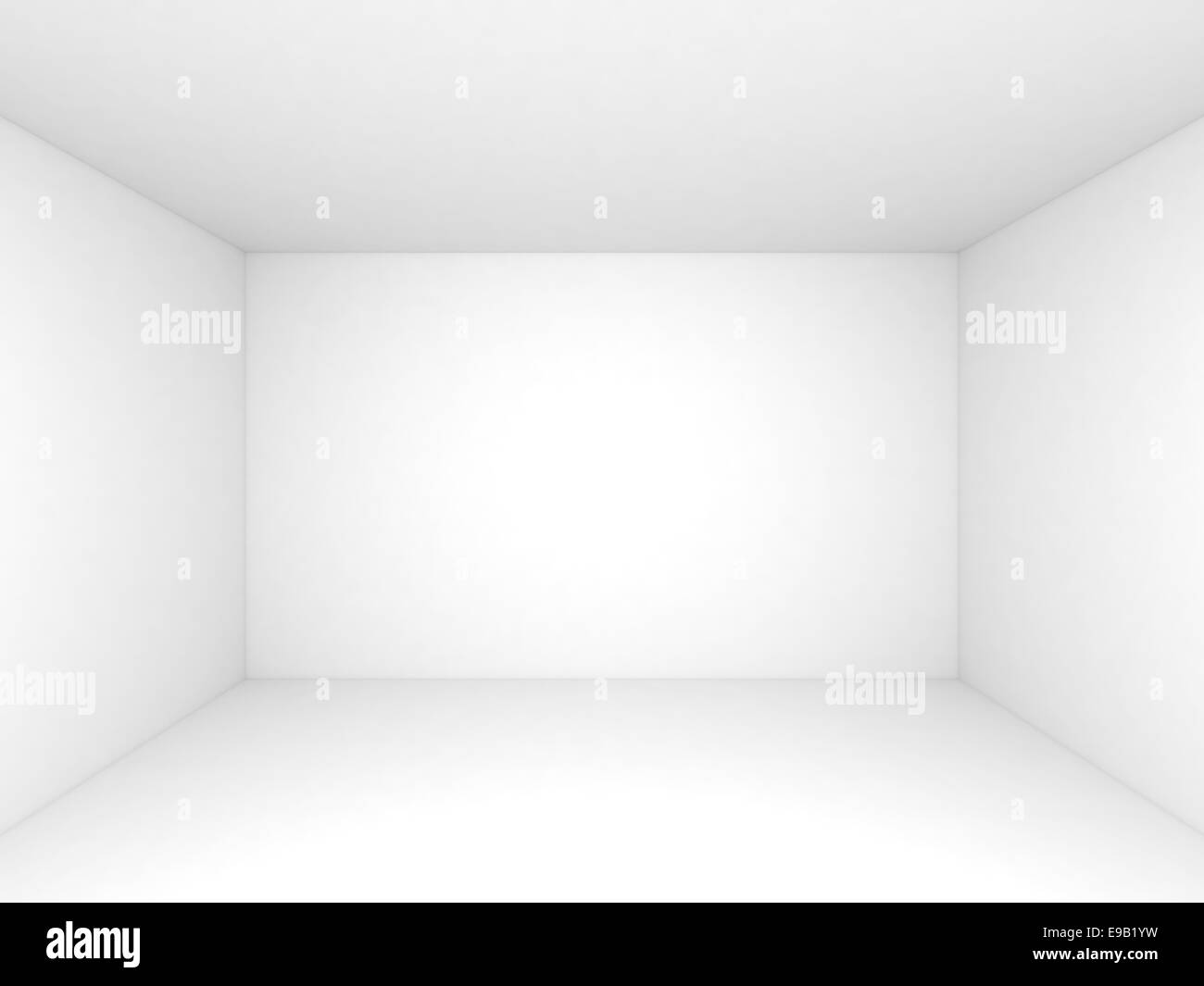 Empty white 3d room interior background, front view Stock Photo - Alamy