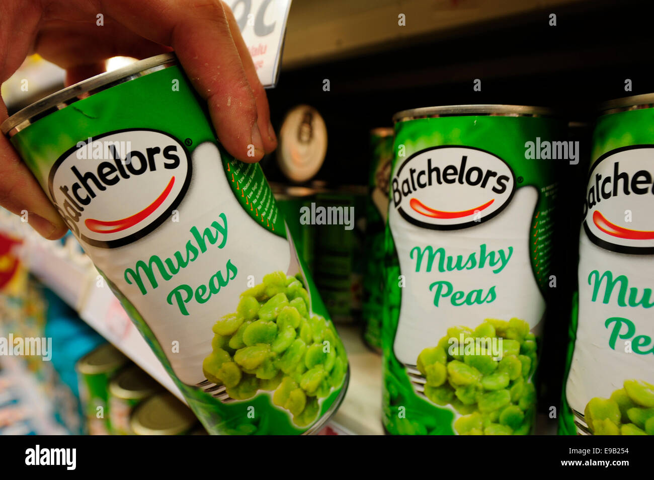 Batchelors mushy peas bean taken from the shelf (Newscast)(Model