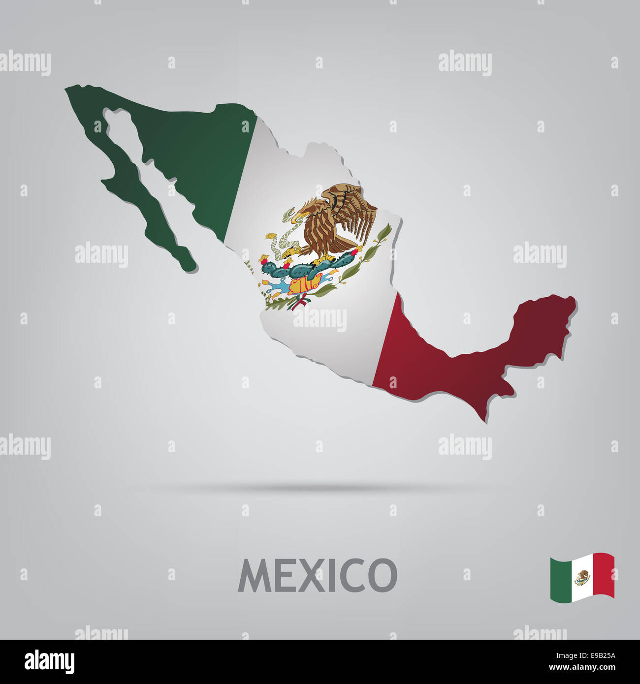 Mexico flag outline hires stock photography and images Alamy
