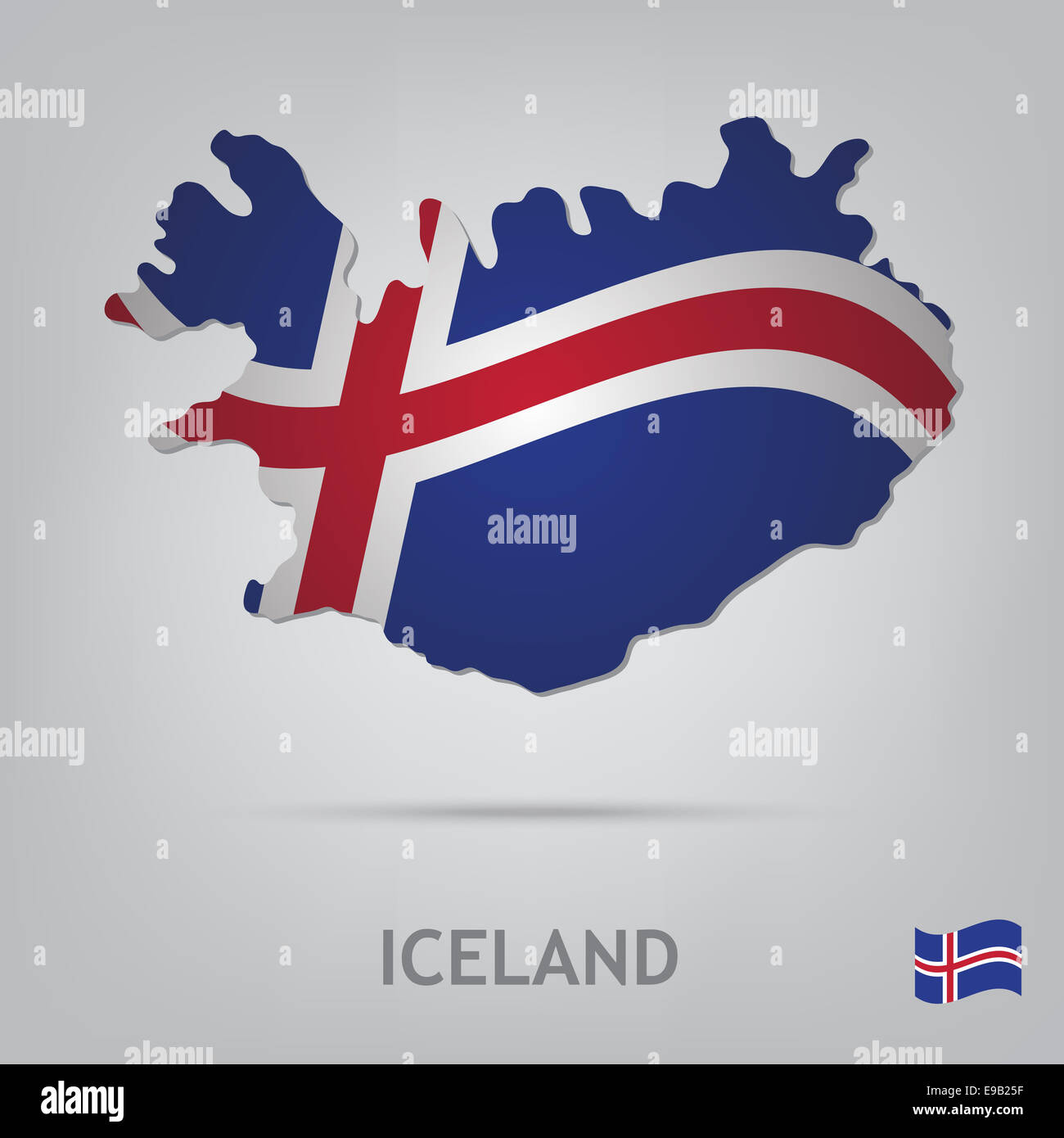 Iceland map vector hi-res stock photography and images - Alamy