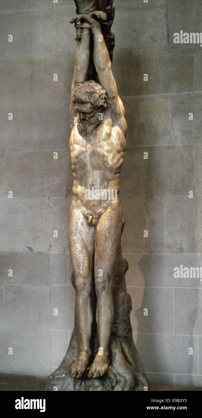 Hellenistic Art. The Torment of Marsyas. 3rd-1st centuries BC. Roman copy. Museum of Louvre. Paris. France. Stock Photo