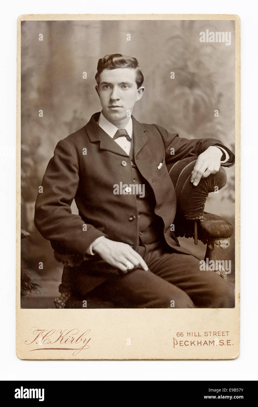 Victorian Card studio portrait of a young man in a suit
