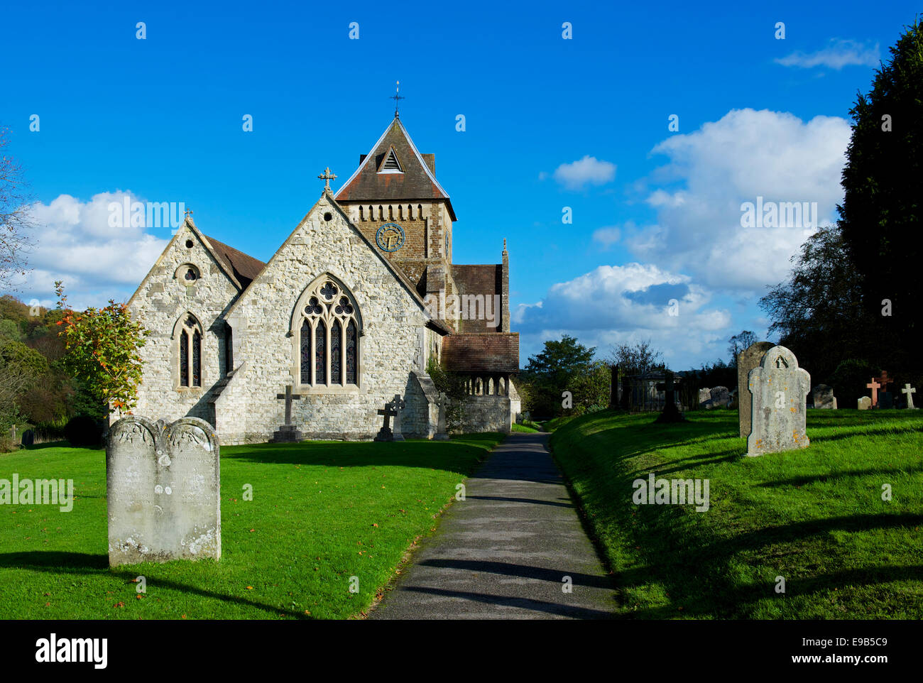 St Laurence's Church in the village of Seale, near Farnham, Surrey, England UK Stock Photo