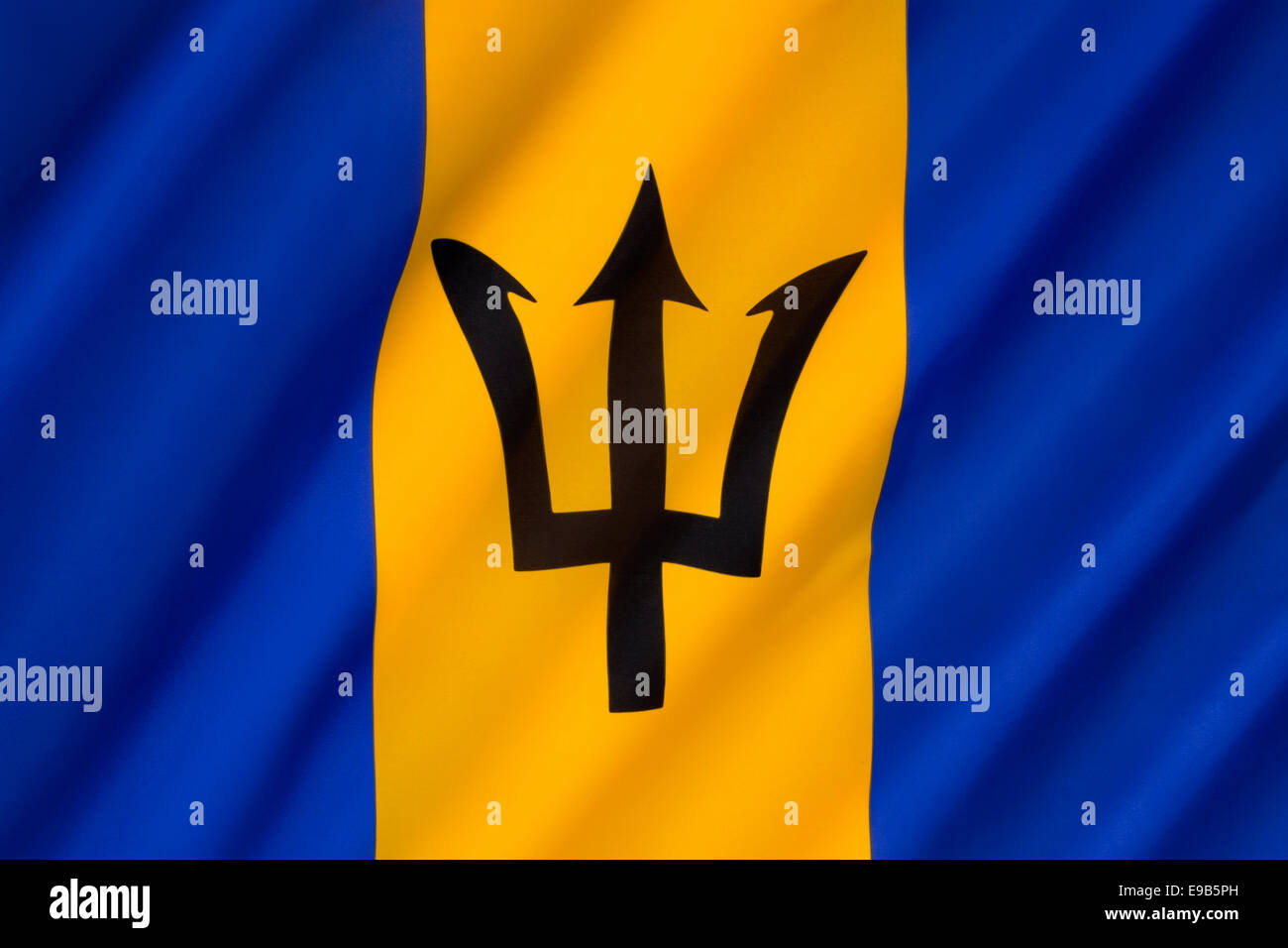 The national flag of Barbados Stock Photo