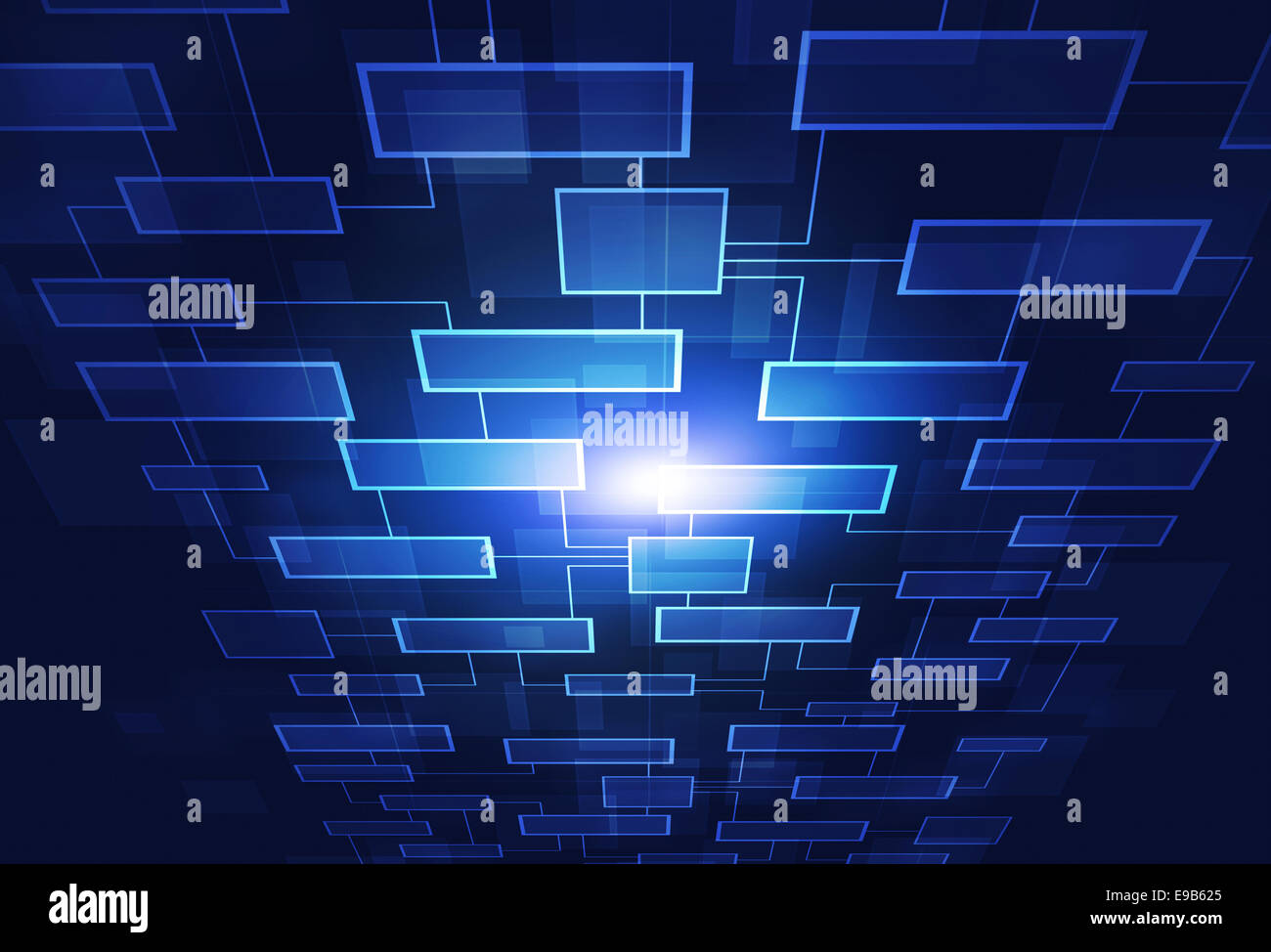 abstract concept communication business flow chart on blue background ...