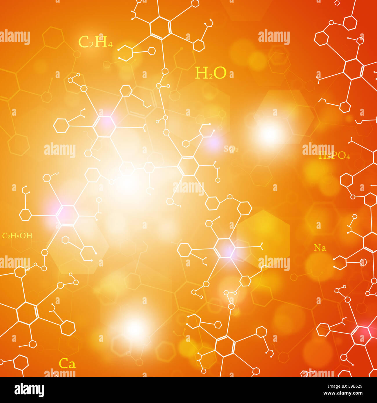 abstract technology and science background with chemistry elements Stock Photo