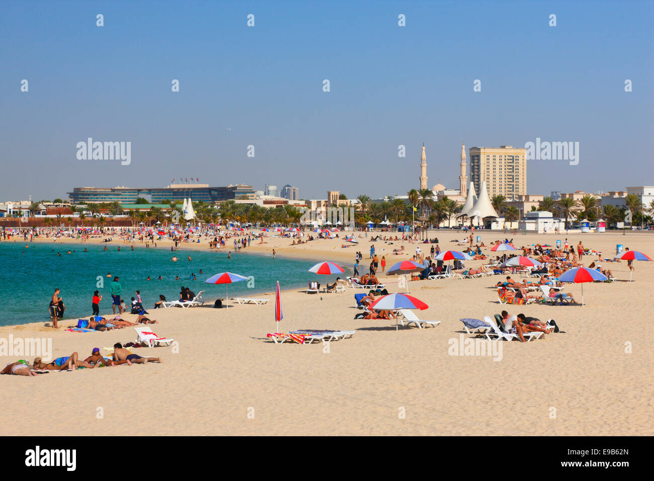 Dubai Beach - Jumeirah beach Stock Photo