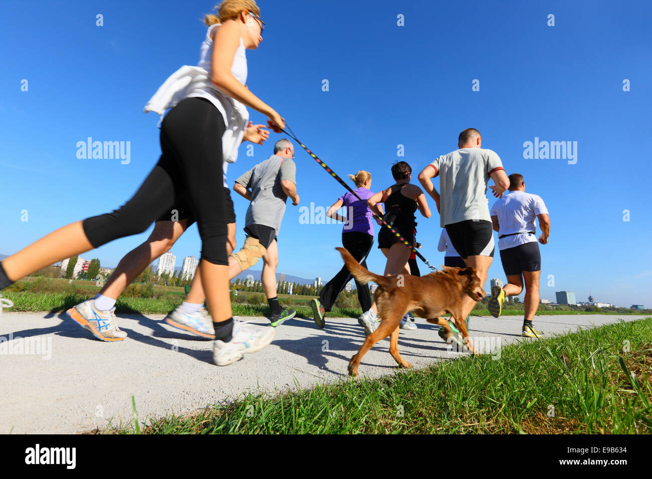 Running - group of people. Stock Photo