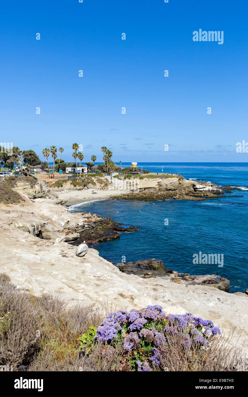 The beach at La Jolla Cove, La Jolla, San Diego County, California, USA Stock Photo