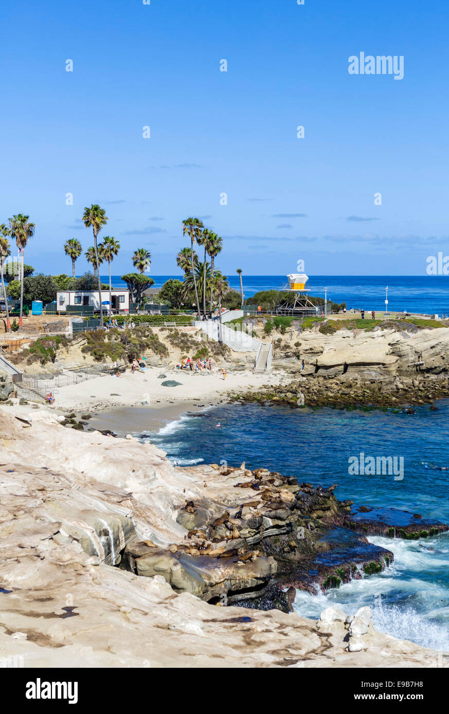 The beach at La Jolla Cove, La Jolla, San Diego County, California, USA Stock Photo